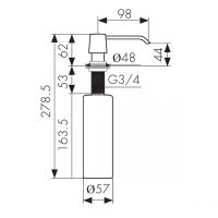 Дозатор для моющего средства Kaiser KH-3012 Черный мрамор — фото 2, Дозаторы для кухонных моек