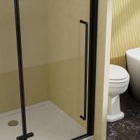 Душевая дверь Vincea Slim-N 100 VDPH-5SN100CLB профиль Черный стекло прозрачное — фото 4, Душевые двери в нишу