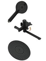 Душевая система Frap H67-6 F2467-6 Черная матовая — фото 2, Душевые стойки