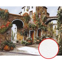 Фреска Ortograf Городской пейзаж живопись 11568 Фактура бархат FX Флизелин (3,4*2,7) Коричневый/Разноцветный, Город/Цветы/Живопись — фото 1, Фрески