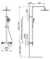 Душевая система Vincea Desire VSFS-1D0TMB с термостатом Черная матовая — фото 8, Душевые стойки