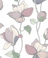 Обои Marburg Flora 47472 Винил на флизелине (0,53*10,05) Розовый/Зеленый/Белый, Цветы/Листья — фото 3, Обои для стен