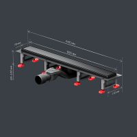 Душевой лоток AM.PM MasterFlow 60 W01SC-U11-060-04BM с Черной матовой решеткой / под плитку Tile — фото 28, Душевые лотки