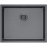 Кухонная мойка Paulmark Lassan 54 Uni LA54-GM Вороненная сталь — фото 1, Кухонные мойки