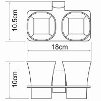 Стакан для зубных щеток WasserKRAFT Exter K-5228D двойной Светлая бронза — фото 4, Мыльницы