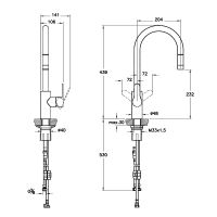 Смеситель для кухни Vitra Masterline Inox A42153EXP Хром — фото 5, Смесители для кухни