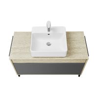 Тумба под раковину Aquaton Лофт Урбан 100 1A247701LQX60 подвесная Cерый графит Дуб орегон — фото 8, Мебель для ванной