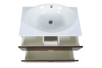 Тумба с раковиной Orange Orange Sole-75TU+RA подвесная Орех Белая — фото 2, Тумбы с раковиной