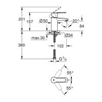 Смеситель для раковины Grohe Eurostyle Cosmopolitan Хром арт-3246820E — фото 5, Смесители для раковины