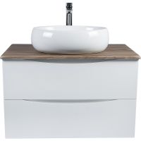 Тумба под раковину Bond Cube 80 T09805 подвесная Белая матовая Дуб — фото 24, Мебель для ванной