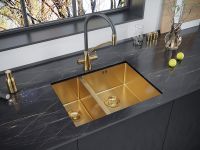 Кухонная мойка Paulmark Gerberg 59/2S Uni PM225944-BGR Брашированное золото — фото 3, Кухонные мойки