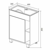 Товар: Тумба с раковиной 1MarKa Lido 60Н У83300 Дуб сонома Белый - фото 9 Тумба с раковиной 1MarKa Lido 60Н У83300 Дуб сонома Белый — фото 9, Тумбы с раковиной