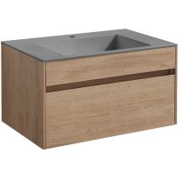 Тумба под раковину Vincea Chiara 80 VMC-2C800NO подвесная N.Oak — фото 1, Тумбы под раковину