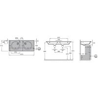 Раковина Jacob Delafon Odeon Rive Gauche 120 EXAT112-Z-00 двойная Белая — фото 8, Раковины подвесные
