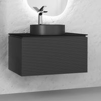 Тумба под раковину Jorno Stone 80 Stn.01.80/P/A/JR подвесная Антрацит — фото 2, Тумбы под раковину