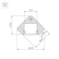 Профиль алюминиевый Arlight 018252 накладной Серебристый — фото 3, Профили для светодиодных лент