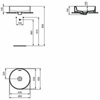 Раковина-чаша Ideal Standard Strada II Round Vessel 45 T296101 Euro White — фото 7, Раковины накладные