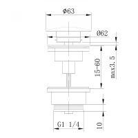 Донный клапан Abber AF0011B click-clack Черный матовый — фото 2, Донные клапаны