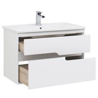 Тумба под раковину Aquanet Модена 85 196965 подвесная Белый глянец — фото 4, Тумбы под раковину