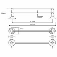 Товар: Полотенцедержатель Bemeta Retro chrom 144304052 двойной Хром - фото 2 Полотенцедержатель Bemeta Retro chrom 144304052 двойной Хром — фото 2, Полотенцедержатели