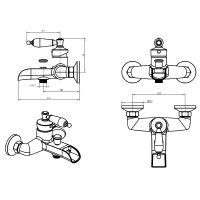 Товар: Смеситель для ванны Boheme Vogue 203 Бронза - фото 2 Смеситель для ванны Boheme Vogue 203 Бронза — фото 2, Смесители