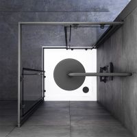 Душевой уголок AM.PM Gem 90х90 W90G-403-090BT профиль Черный матовый стекло прозрачное — фото 6, Квадратные душевые уголки