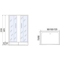 Душевой уголок River Morava XL 120x80 МТ 10000003375 без поддона — фото 3, Душевые уголки