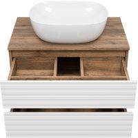 Товар: Тумба под раковину Brevita Dakota 70 DAK-09070-19/01-2Я подвесная Белая матовая Дуб Галифакс олово - фото 4 Тумба под раковину Brevita Dakota 70 DAK-09070-19/01-2Я подвесная Белая матовая Дуб Галифакс олово — фото 4, Мебель для ванной