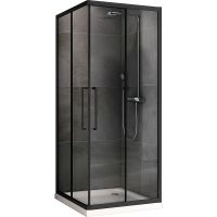 Душевой уголок Abber Schwarzer Diamant 80x80 AG02080BH профиль Черный стекло прозрачное — фото 1, Душевые уголки