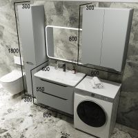 Тумба под раковину Style Line Марелла 80 Люкс Plus СС-00002412 подвесная Серый матовый антискрейтч — фото 6, Мебель для ванной