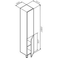 Товар: Шкаф пенал AM.PM Gem 30 R M90CSR0306HF Орех - фото 9 Шкаф пенал AM.PM Gem 30 R M90CSR0306HF Орех — фото 9, Пеналы для ванной комнаты