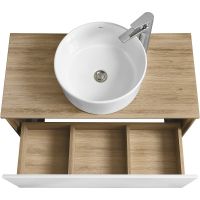 Тумба под раковину Aquaton Либерти 90 1A279901LYC70 подвесная Дуб эльвезия Белая — фото 16, Тумбы под раковину