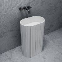 Раковина Abber Stein 58 AS2551-H Белая матовая — фото 1, Раковины напольные