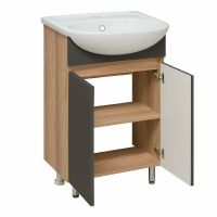 Тумба под раковину Runo Лада 50 00-00001164 Дуб серый Графит — фото 2, Тумбы под раковину