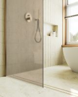 Душевая перегородка Maybah Glass MGD-679-3ш 1090x1950 в широком профиле Золото стекло бронзовое матовое — фото 6, Душевые перегородки