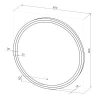 Зеркало Континент Style D 800 ЗЛП2254 с подсветкой Черное с сенсорным выключателем — фото 10, Зеркала в ванную комнату