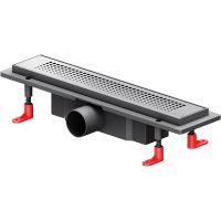 Душевой лоток AM.PM PrimeFlow 40 W02SC-P11-040-01SB с решеткой Хром матовый Cut Gradient — фото 1, Душевые лотки