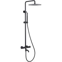 Душевая система Berges Kalisto 3R 075022 с термостатом Черная матовая — фото 1, Душевые стойки