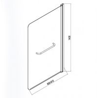 Шторка на ванну Esbano ES-1480 80 ESDV1480 профиль Хром стекло прозрачное — фото 10, Шторки для ванной распашные
