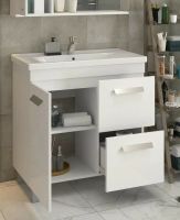 Тумба под раковину Vigo Nova 80 tn.NOV.MIR.80.1D.2Y Белая — фото 3, Тумбы под раковину