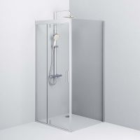 Душевой уголок AM.PM Gem 90х90 W90G-404-090MT профиль Серебро матовое стекло прозрачное — фото 5, Квадратные душевые уголки