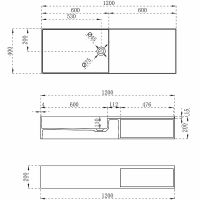 Раковина Vincea 120 VWB-6S112MW Белая матовая — фото 5, Раковины подвесные