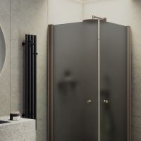 Душевой уголок Maybah Glass MGY-1295-2 800x800x1980 на монопетлях Бронза стекло графитовое матовое — фото 2, Душевые уголки