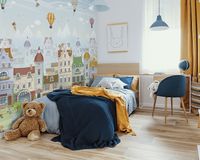 Фреска детская Ortograf Little Friends 34347 Фактура флок FLK Флизелин (4*3) Голубой/Разноцветный, Мультимедия — фото 3, Фрески