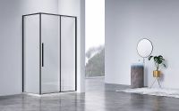 Душевой уголок Vincea Slim-N 140x80 VSR-4SN8014CLB профиль Черный стекло прозрачное — фото 2, Прямоугольные душевые уголки