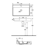 Товар: Раковина Kerasan Cento 70 353201*1 Белая - фото 5 Раковина Kerasan Cento 70 353201*1 Белая — фото 5, Раковины