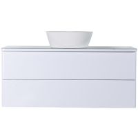 Тумба с раковиной Orange Otto 100 Ot-100TuGLASS+B08-360W подвесная Белый глянец — фото 1, Тумбы с раковиной