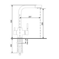 Товар: Смеситель для кухни Ulgran Quartz UQ-016-10 Песочный - фото 2 Смеситель для кухни Ulgran Quartz UQ-016-10 Песочный — фото 2, Смесители