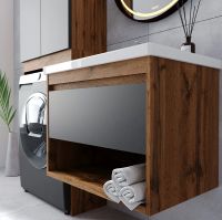 Тумба под раковину VIANT Бостон 60 VBOS60COG-T1YP подвесная Графит матовый Дуб Вотан — фото 5, Мебель для ванной