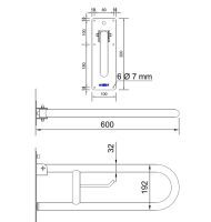 Поручень Nofer 15051.60.W Белый — фото 2, Поручни для ванной
